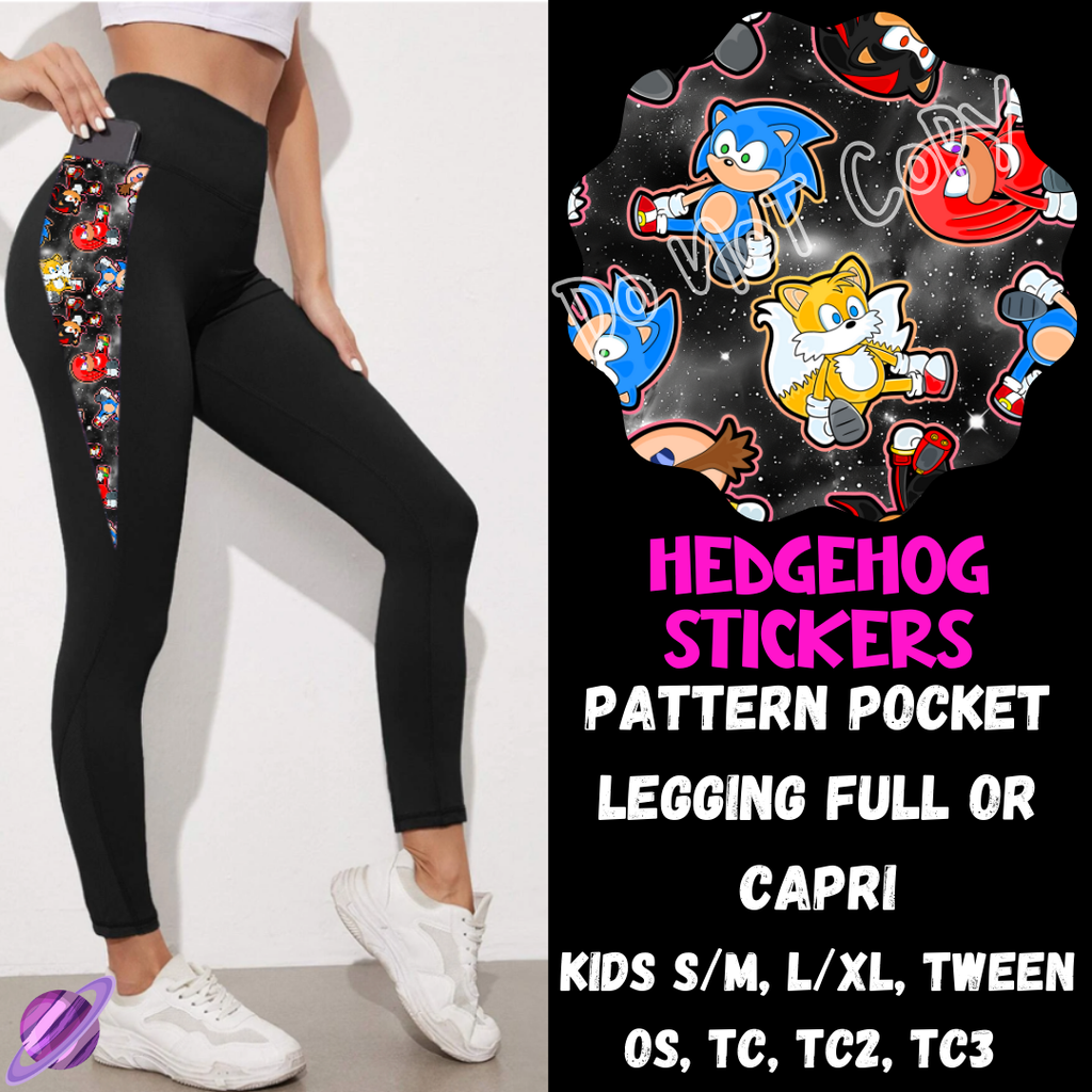 HEDGEHOG STICKERS - LEGGING/CAPRI-ZIP UP HOODIE OUTFIT RUN PREORDER CLOSES 1/26