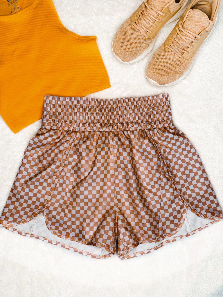 The Cheyenne Athleisure Checkered Shorts