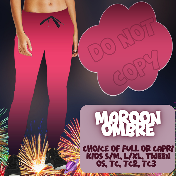 MAROON OMBRE - SKIRT/LEGGING/JOGGER/LOUNGER - OMBRE RUN 3 PREORDER CLOSING 1/17